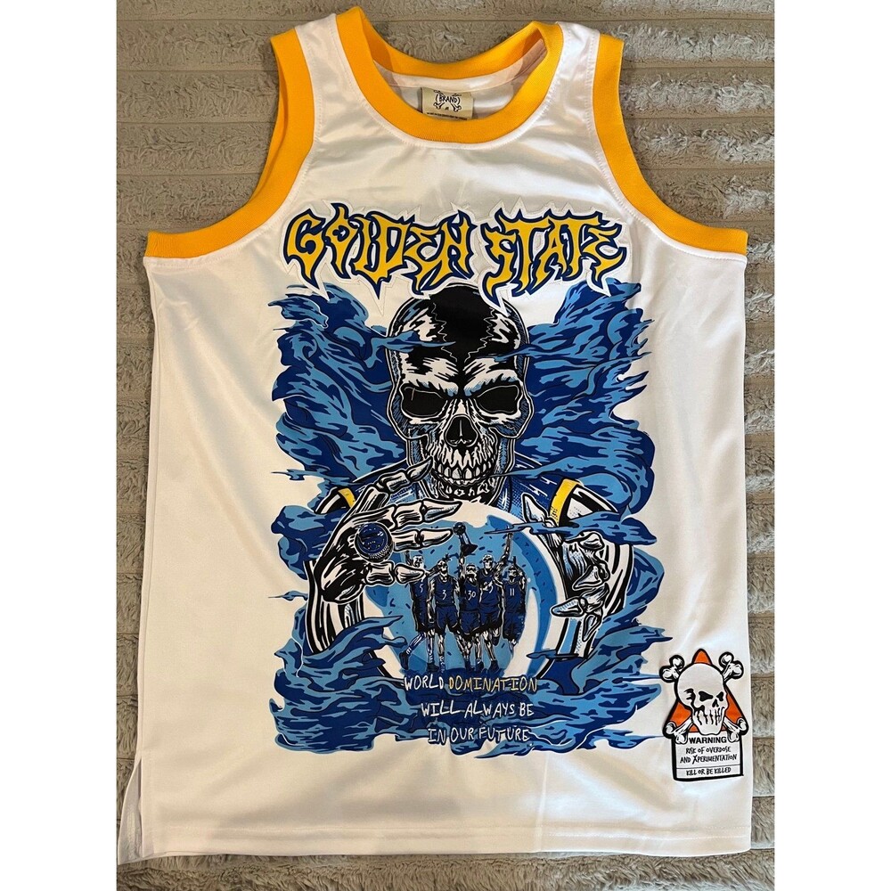 Brand X Stephen Curry #30 Golden State Warriors Skull Graphic Basketball Jersey